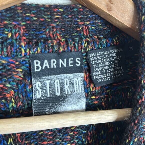 Vtg Barnes storm Multicolor Knit wool alpaca mohair blend  Men's Sweater size M - Picture 6 of 9